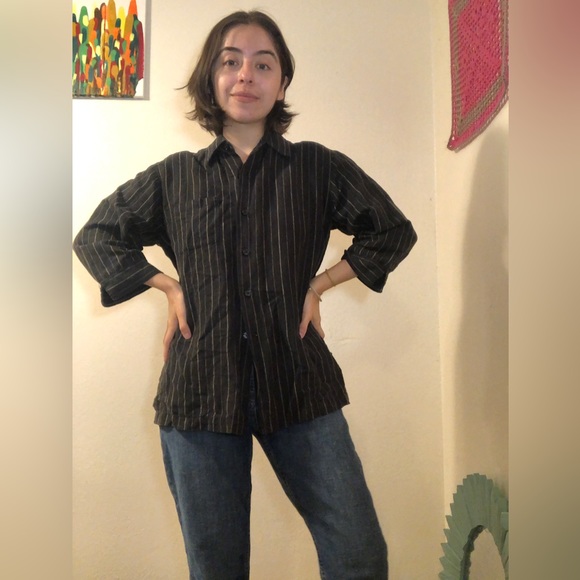 SOLD Vintage Milano Pinstripe Button-down - Picture 3 of 5